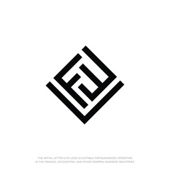 Initial Letter LFW modern logo design template vector illustration