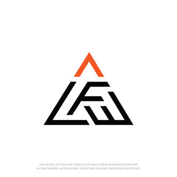 Initial Letter LFW modern logo design template vector illustration
