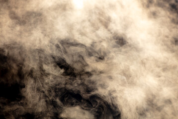 Smoke isolated on black background