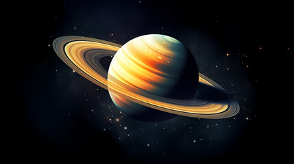 Fototapeta premium Realistic surreal Saturn in space, concept of planetary rings