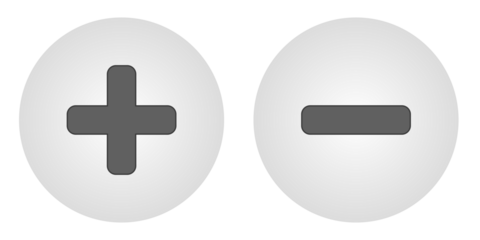 increase and decrease buttons, plus and minus icons