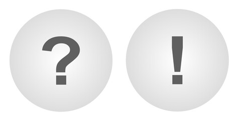 question mark and exclamation mark icons