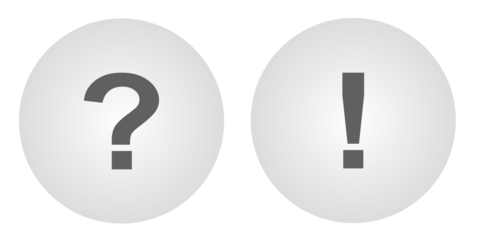 question mark and exclamation mark icons