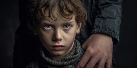 Campaign Image against domestic violence, child abuse - obrazy, fototapety, plakaty