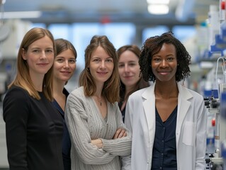 Fototapeta premium Team Innovations - Women in STEM Research Breakthroughs