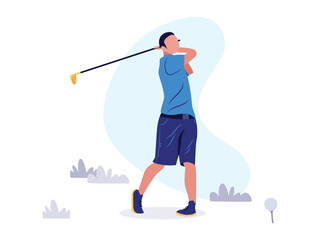 Man playing Golf