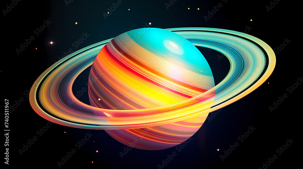 Wall mural Realistic surreal Saturn in space, concept of planetary rings