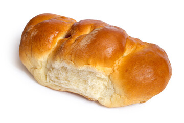 Sweet bun isolated on white background. A close-up of a bun.