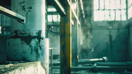 Gordijnen Abandoned factory : Generative AI © Generative AI