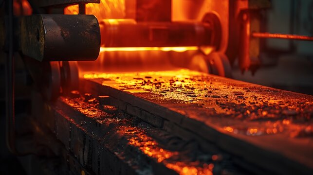 Hot metal after rolling getting cold : Generative AI