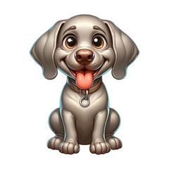 Funny Cartoon Dog. Cute Weimaraner Clipart	