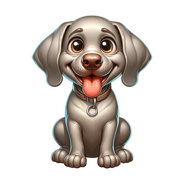 recommend clip art: Funny Cartoon Dog. Cute Weimaraner Clipart	