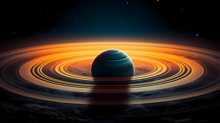 Fototapeta na wymiar Stunning winning photo of Saturn's ring towers, concept of planetary rings