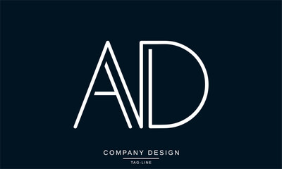 AD, DA Abstract Letters Logo Monogram design icon