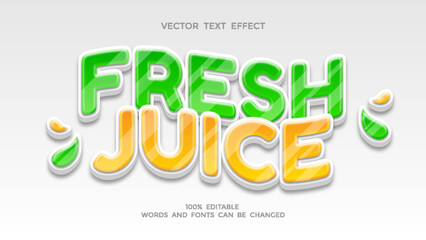 fresh juice editable 3d text effect