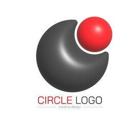3d circle logo. A template for a brand, ID, sticker, sticker, or pictogram. Social network icon, corporate design idea