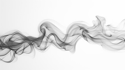 A gentle cascade of smoke, flowing like a soft fabric across a bright white backdrop, exuding elegance and serenity.