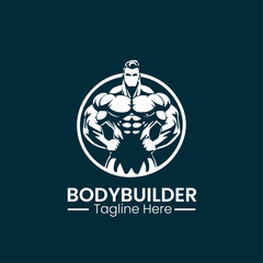 Bodybuilder logo icon vector design template