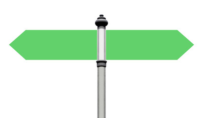 Mockup pole road sign with two green sign