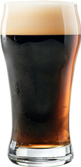 Dark beer mug with foam isolated. - obrazy, fototapety, plakaty
