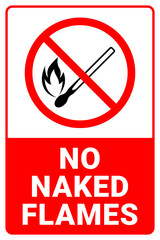No Naked Flames Sign Vector