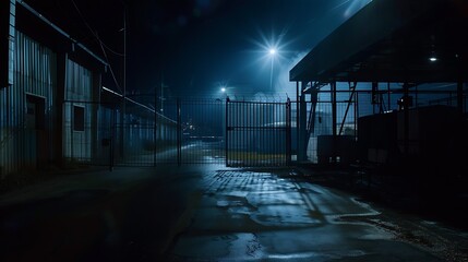 Industrial area at night : Generative AI