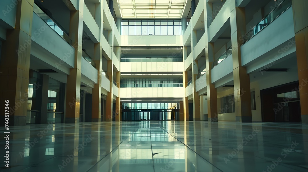 Poster the modern empty business building : generative ai