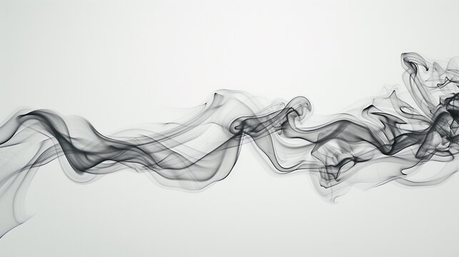 A subtle dance of smoke filaments against a white canvas, showcasing the beauty of simplicity and movement.