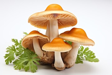 close up a Mushroom tiram isolated on white background