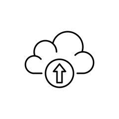 Cloud service icon vector illustration. Cloud with arrow up on isolated background. Upload to cloud sign concept.