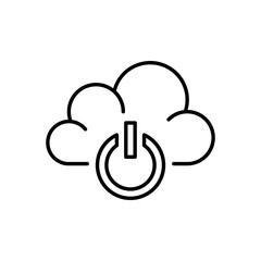 Cloud service icon vector illustration. Cloud off button on isolated background. Power button sign concept.