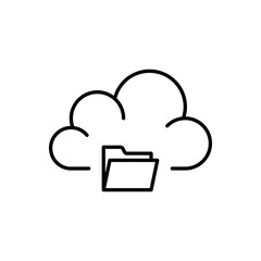 Cloud service icon vector illustration. Cloud folder on isolated background. Data storage sign concept.