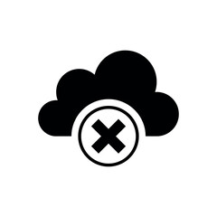 Cloud service icon vector illustration. Cloud with delete data on isolated background. Cloud remove sign concept.