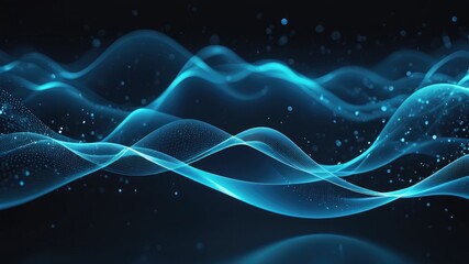 Abstract blue background, Blue wallpaper, blue wavy website banner, blue wallpaper and particles background, glowing wavy lines wallpaper,