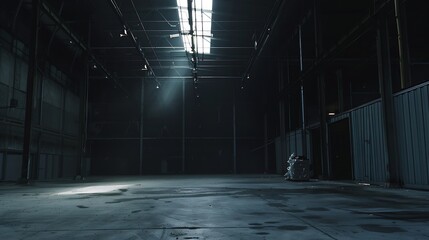 Empty Warehouse Interior. Industrial Shed or Parking Lot. Urban, Rough Under-construction Background. : Generative AI