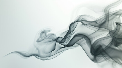 Abstract smoke shapes drifting over a white landscape, forming a delicate interplay of shadow and light.