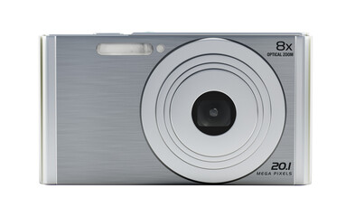 Digital compact camera isolated on transparent background. 3D illustration