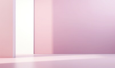 the walls of the room are pastel purple, with sunlight