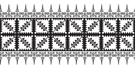 Tribal traditional fabric batik ethnic. ikat seamless pattern geometric repeating. Embroidery, wallpaper, wrapping, fashion, carpet, clothing. Black and white 
