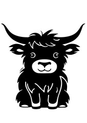 Baby Buffalo Silhouette SVG Vector