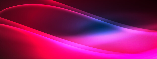 Neon light glowing waves and lines background set for wallpaper, business card, cover, poster, banner, brochure, header, website