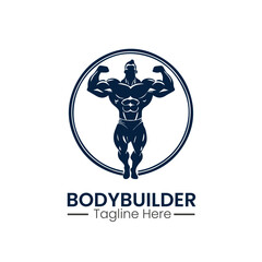 Bodybuilder logo icon vector design template