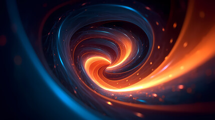 Obraz premium Abstract swirl, futuristic background and wave surface glow, wallpaper and digital art