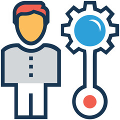 An icon of seo flat vector 