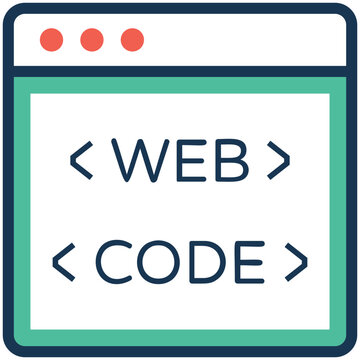 An icon of coding flat design 