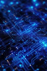 Abstract technology background in blue tones