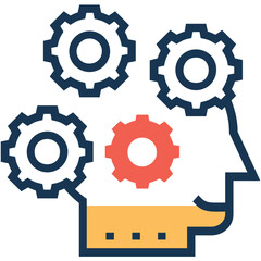 An icon of brainstorming flat design 