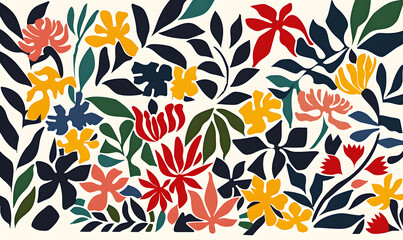 papercut flat design large pattern, Generative AI