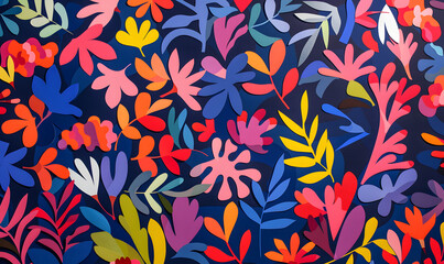 papercut flat design large pattern, Generative AI