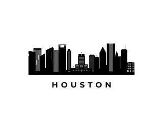 Vector Houston skyline. Travel Houston famous landmarks. Business and tourism concept for presentation, banner, web site.